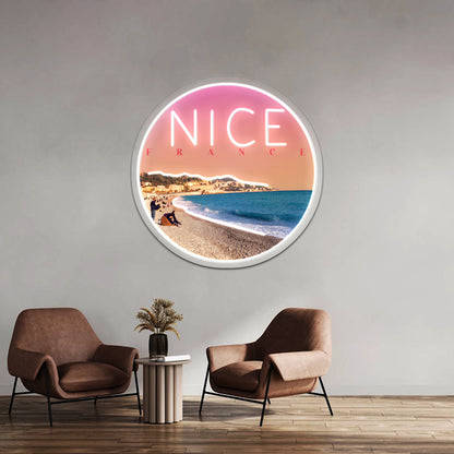 Nice France French Riviera Artwork Neon Sign Led