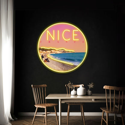 Nice France French Riviera Artwork Neon Sign Led