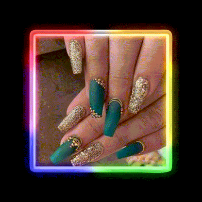 Nice Green Nails Create Nail Salon Led Neon Sign Rgb Color - LED neon sign close-up detail