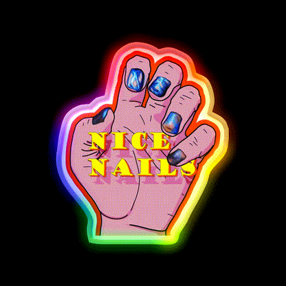 Nice Nail Salon Led Neon Sign Rgb Color - LED neon sign close-up detail