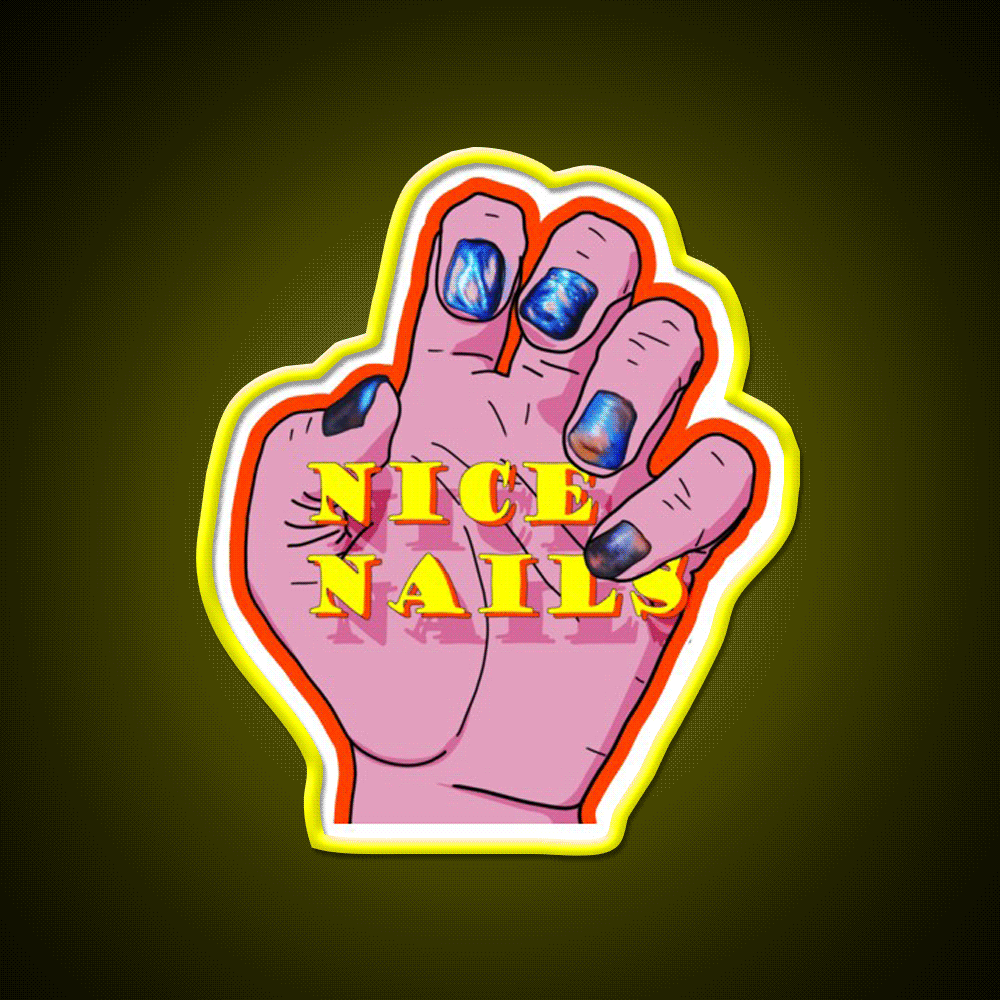 Nice Nail Salon Led Neon Sign Rgb Color - Custom LED neon sign front view
