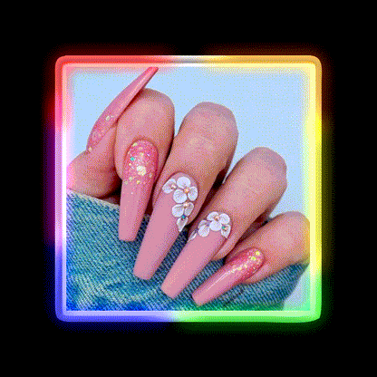 Nice Nails Designs Nail Salon Led Neon Sign Rgb Color - LED neon sign close-up detail