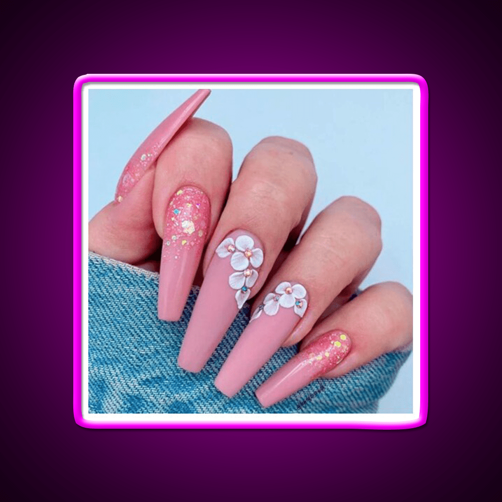 Nice Nails Designs Nail Salon Led Neon Sign Rgb Color - Shineneon