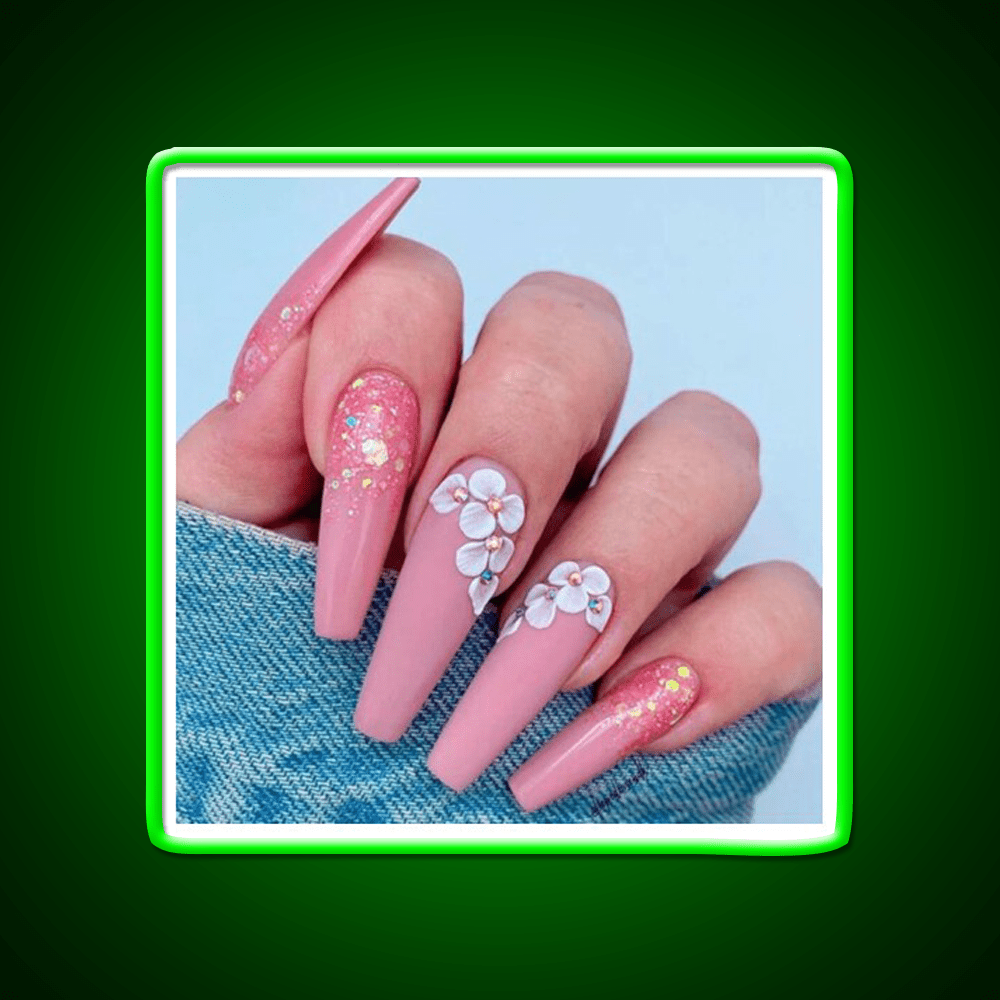 Nice Nails Designs Nail Salon Led Neon Sign Rgb Color - Shineneon
