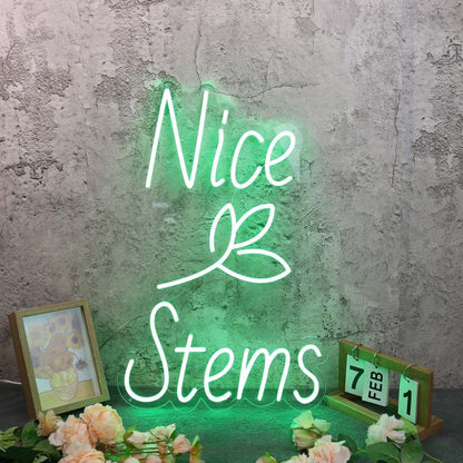 Nice Stems Green Custom Led Neon Sign - Shineneon