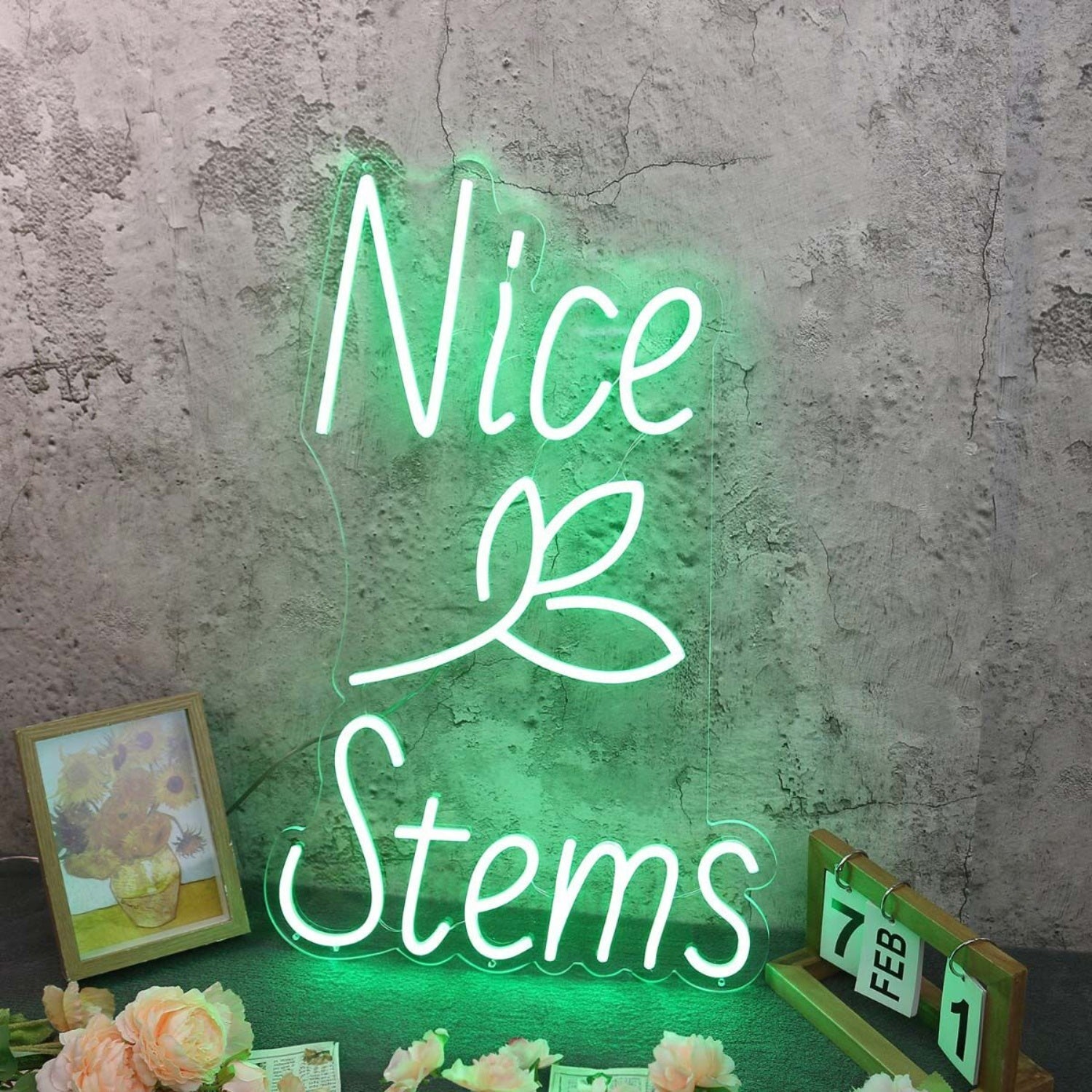 Nice Stems Green Custom Led Neon Sign - Shineneon