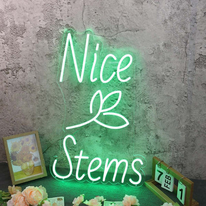Nice Stems Green Custom Led Neon Sign - Shineneon