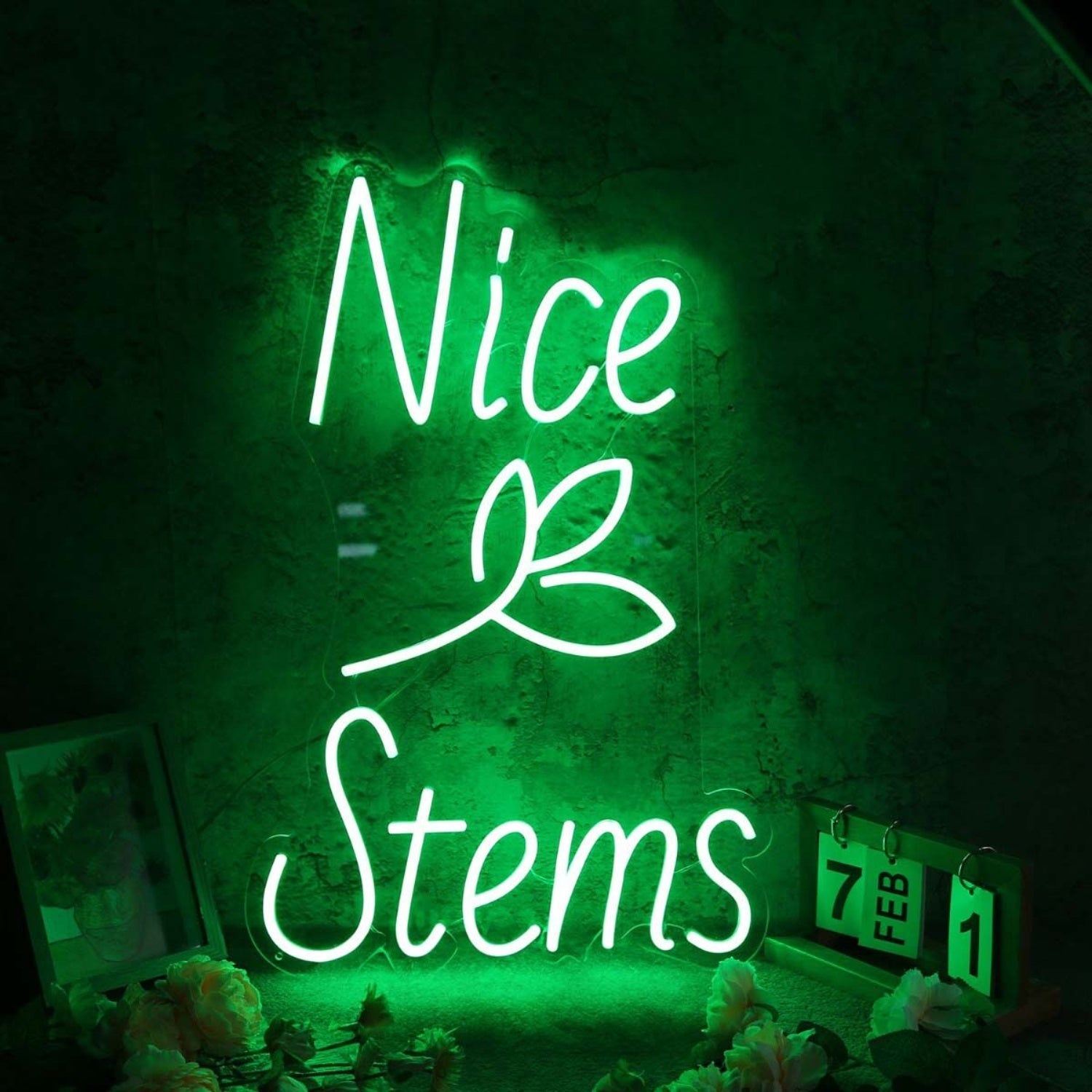 Nice Stems Green Custom Led Neon Sign - Shineneon