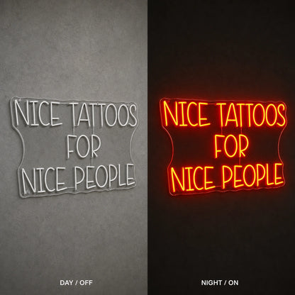 Nice Tattoos For People LED Neon Sign Garage Man Cave Neon Sign day and night comparison