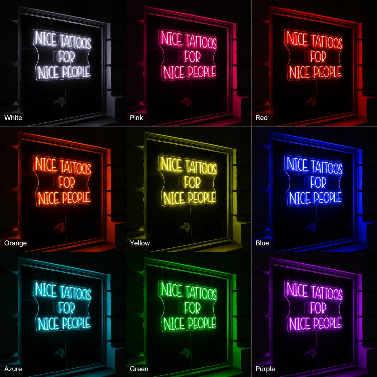 Nice Tattoos Neon Sign LED Neon Sign color grid