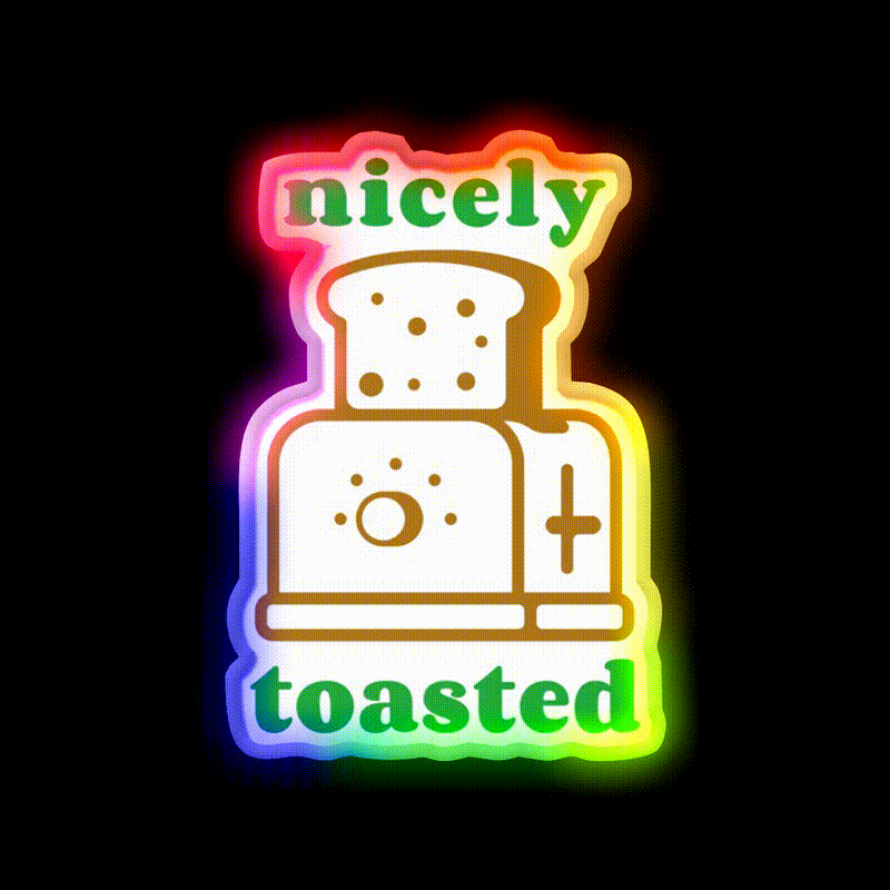 Nicely Toasted Weed Hemp Inspired Green Leaf Led Neon Sign Rgb Color - LED neon sign close-up detail