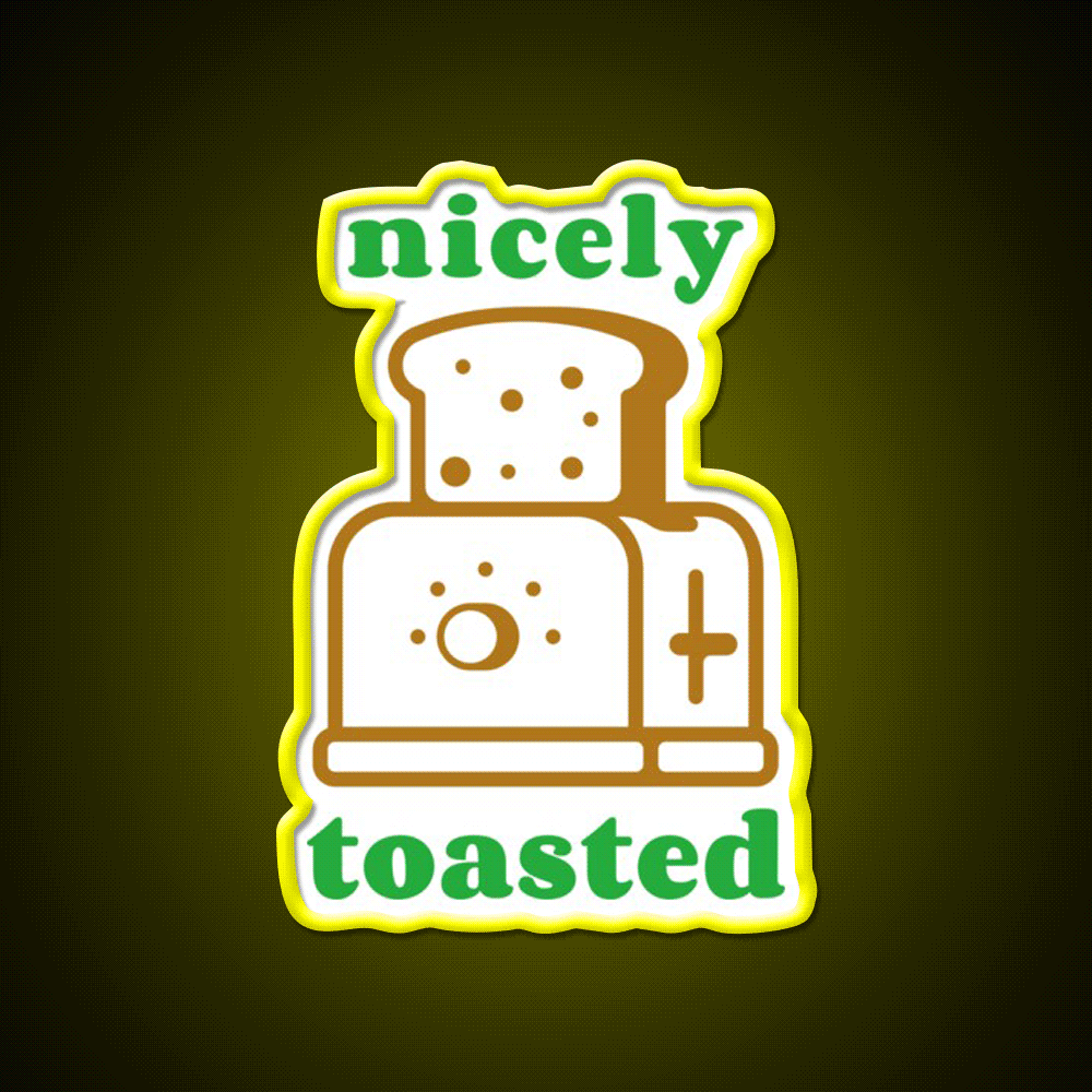 Nicely Toasted Weed Hemp Inspired Green Leaf Led Neon Sign Rgb Color - Custom LED neon sign front view
