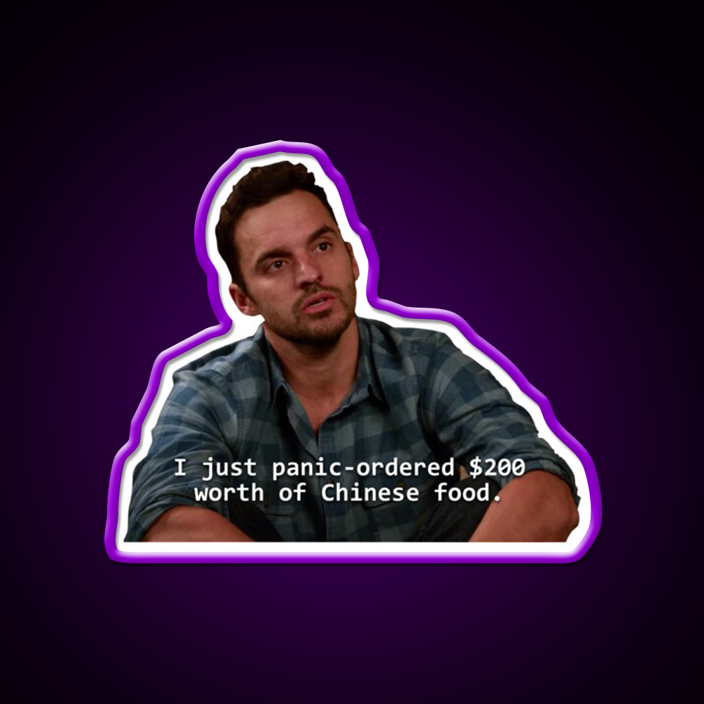 Nick Panic Ordered Chinese Food Led Neon Sign Chinese Food Rgb Color