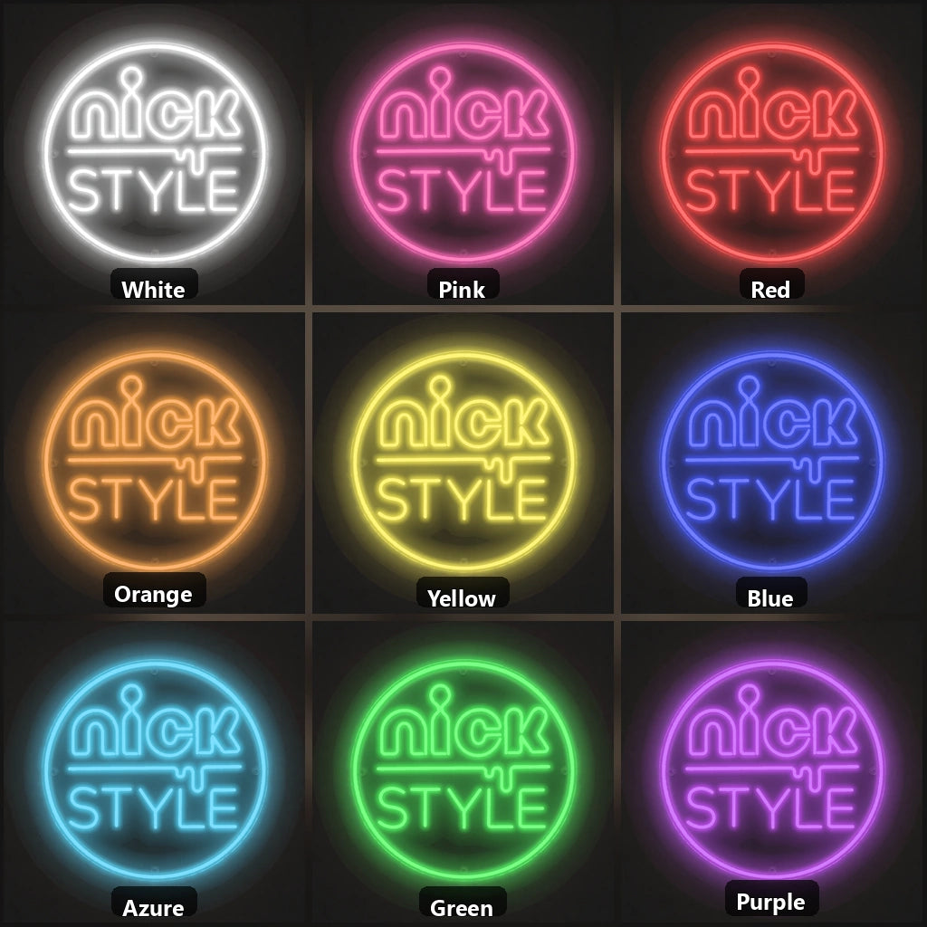 Nick Style LED Neon Sign Garage Man Cave Neon Sign color grid