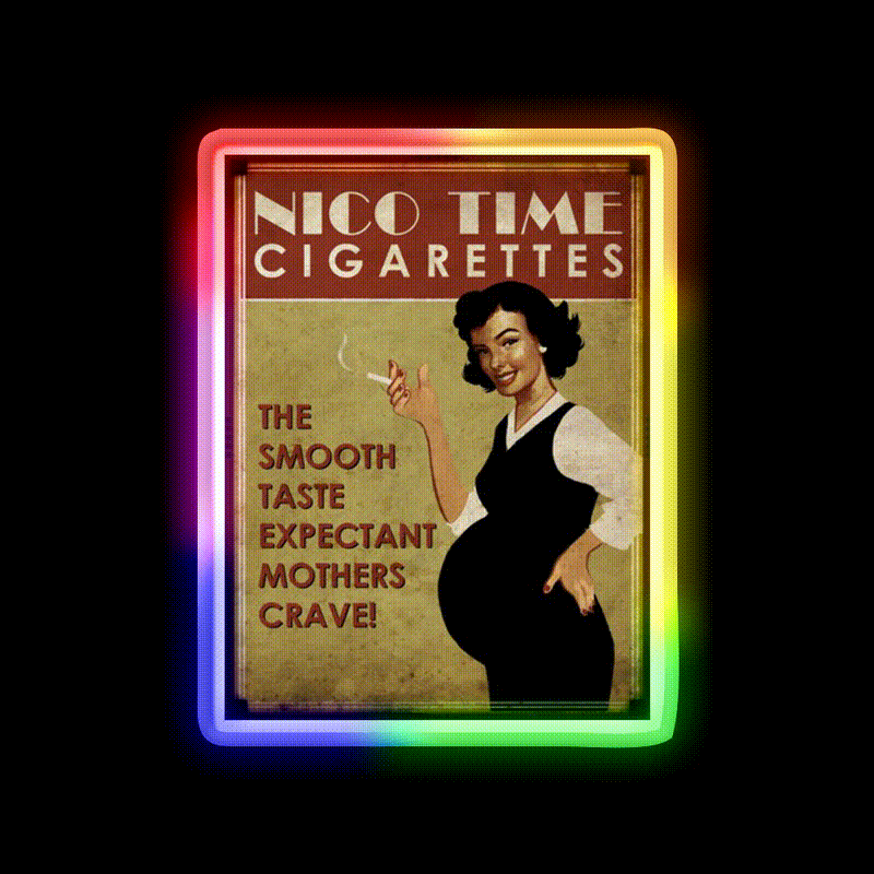 Nico Time Cigarettes Hemp Inspired Green Leaf Led Neon Sign Rgb Color - LED neon sign close-up detail