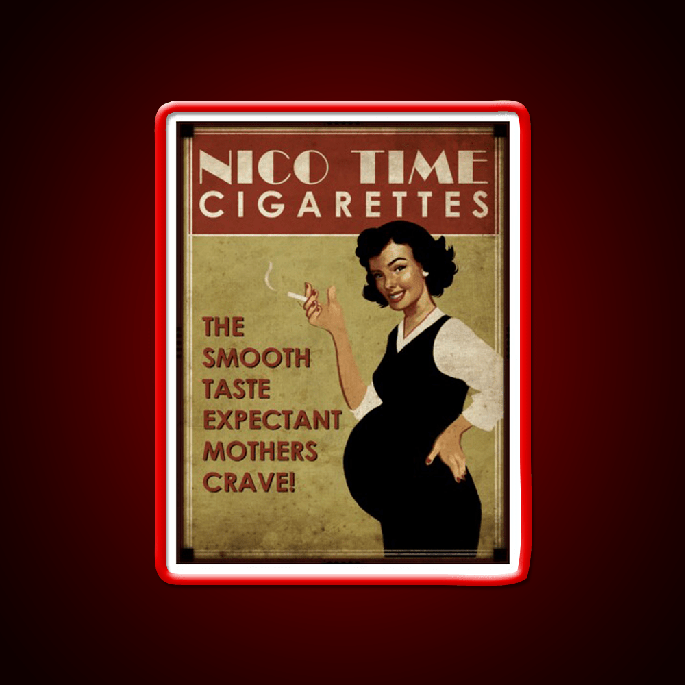 Nico Time Cigarettes Hemp Inspired Green Leaf Led Neon Sign Rgb Color - Shineneon