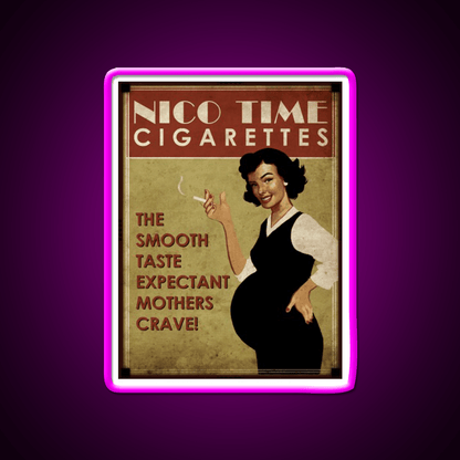 Nico Time Cigarettes Hemp Inspired Green Leaf Led Neon Sign Rgb Color - Shineneon