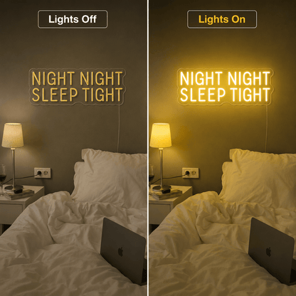 Night Night Sleep Tight LED Neon Sign - Shineneon