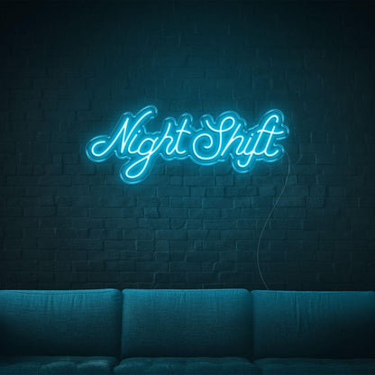 Night Shift Light Blue Decorative Led Neon Sign For Bar Cafe Home Decor | Shineneon