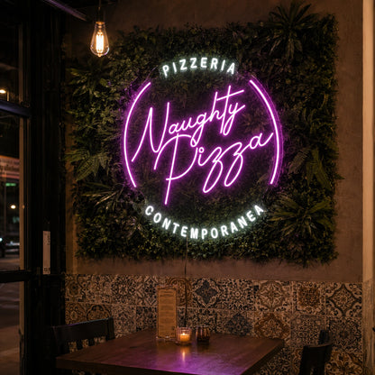 Night Time Pizza LED Neon Sign - 03 Real Lifestyle Scene