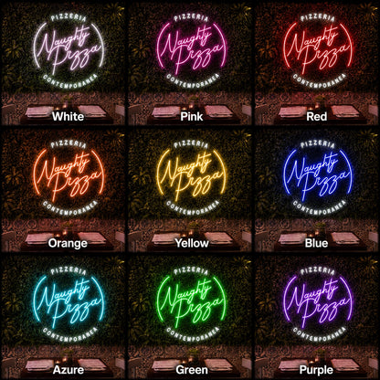 Night Time Pizza LED Neon Sign - 05 Color Grid