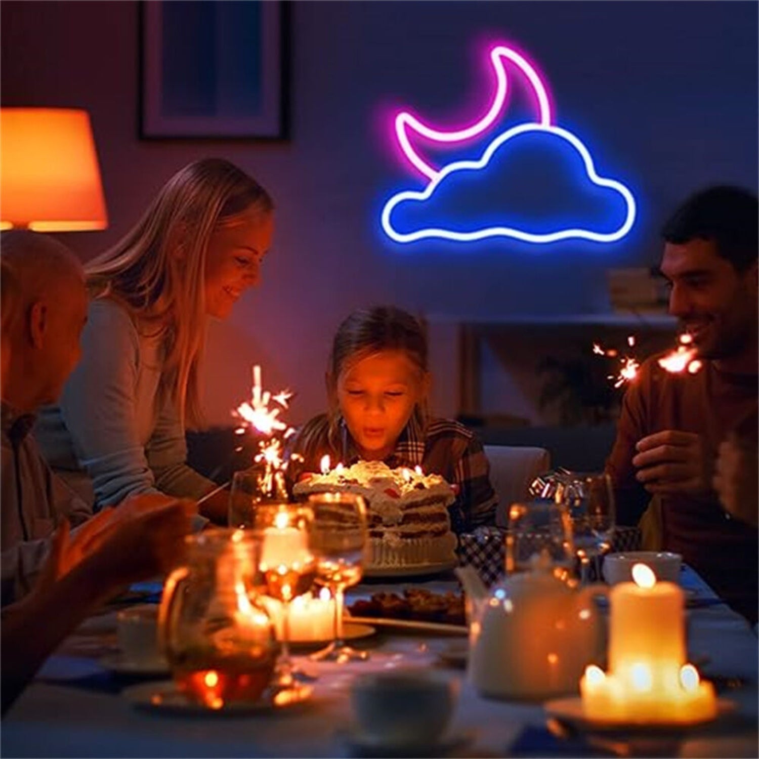 Nights Cloud And Moon Led Neon Sign For Magical Home Decor | Shineneon