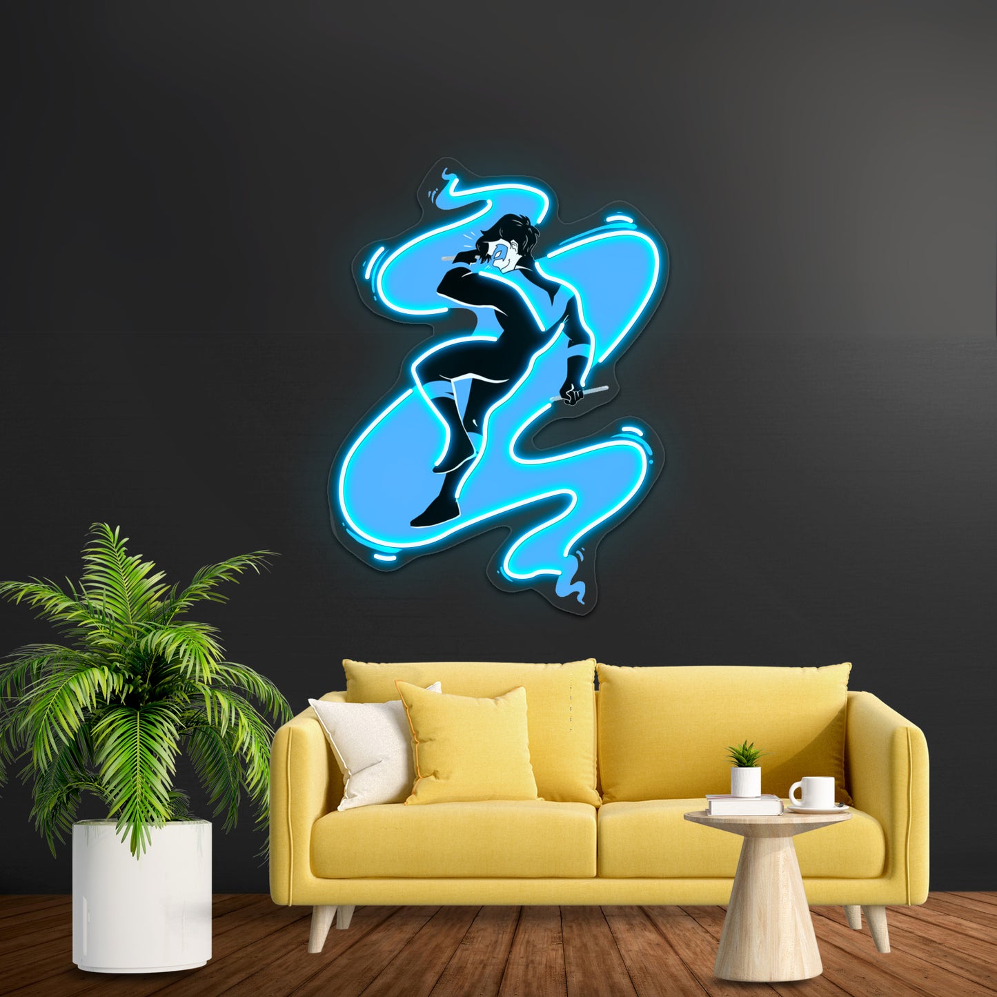 Nightwing In Blue Artwork Neon Sign Led