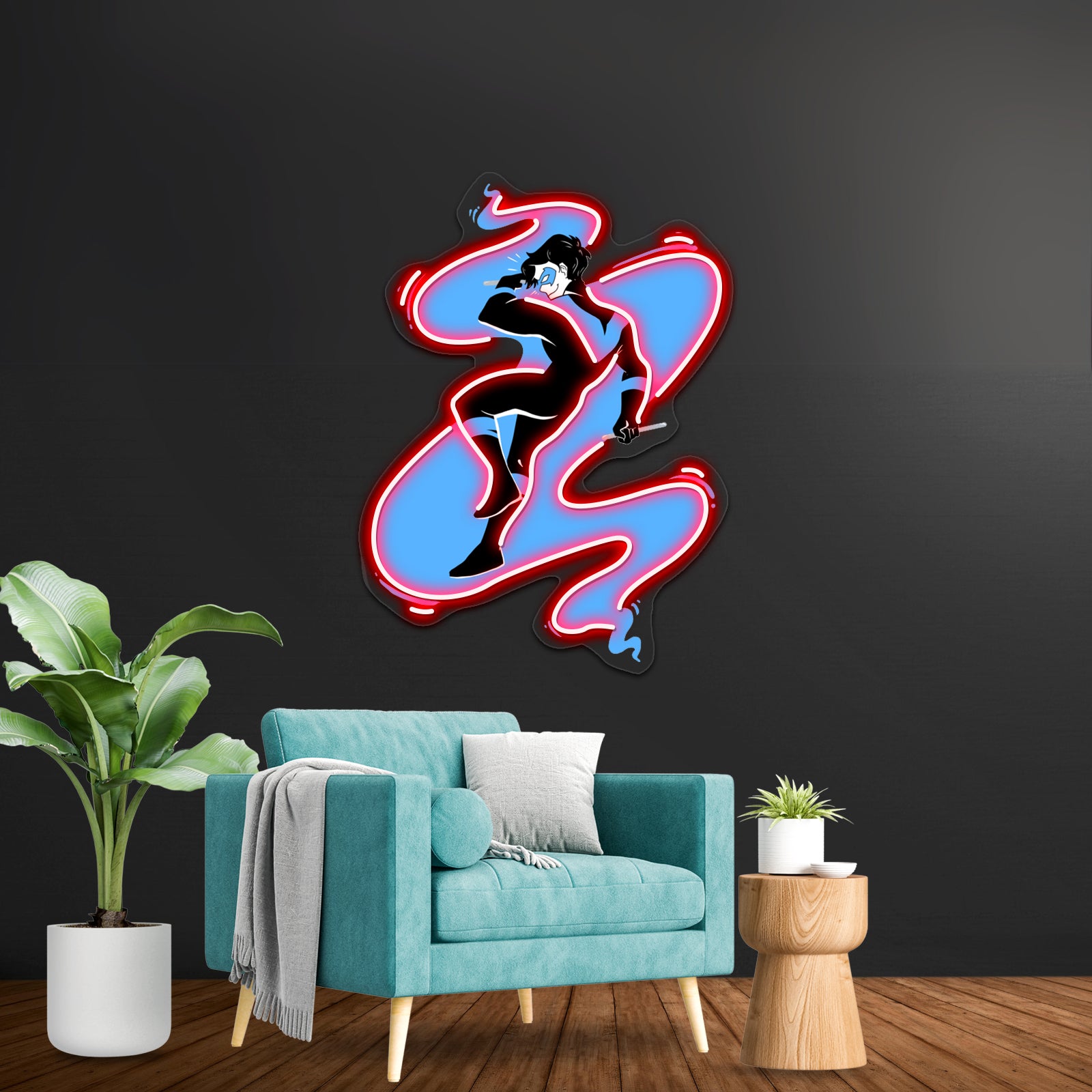 Nightwing In Blue Artwork Neon Sign Led | Shineneon