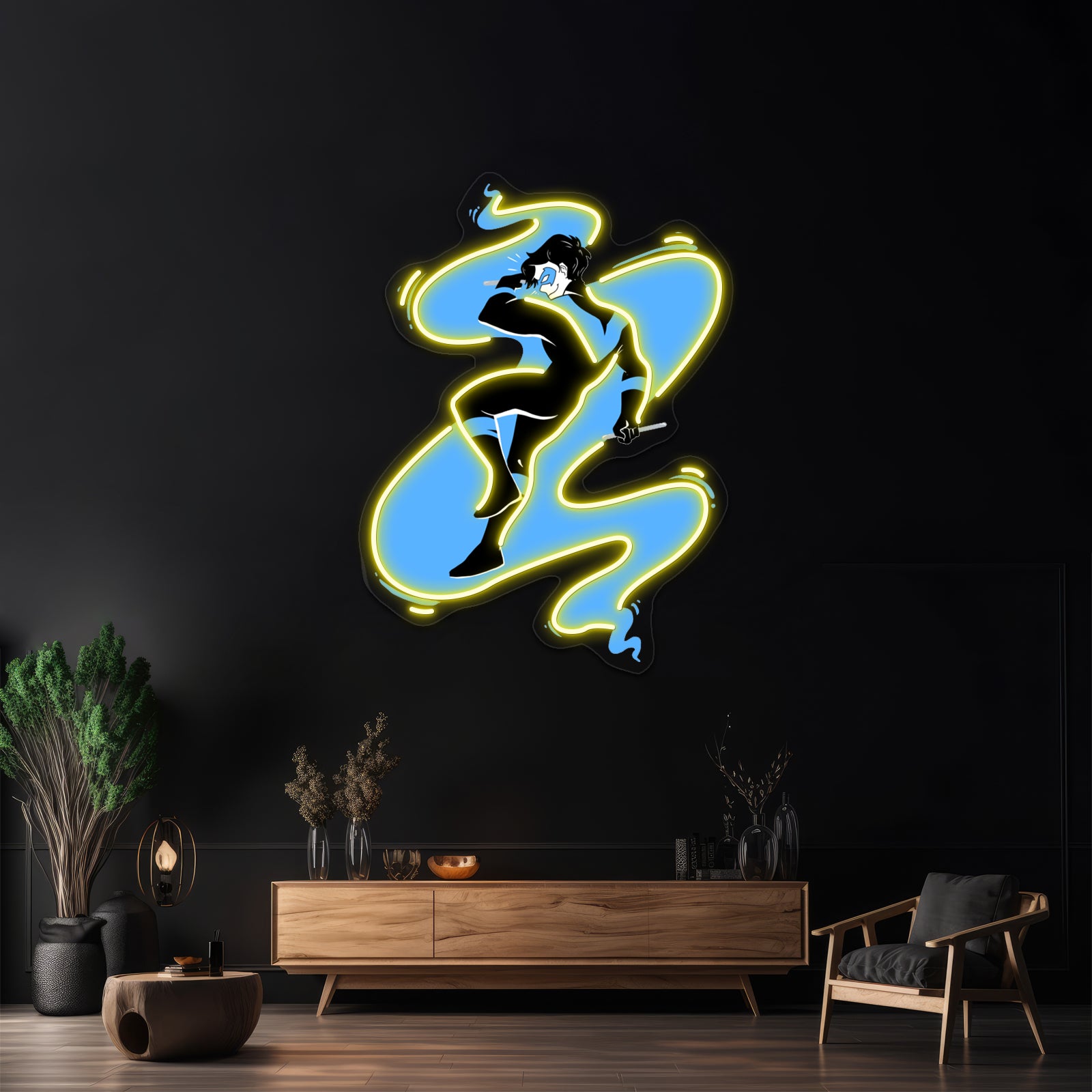 Nightwing In Blue Artwork Neon Sign Led | Shineneon