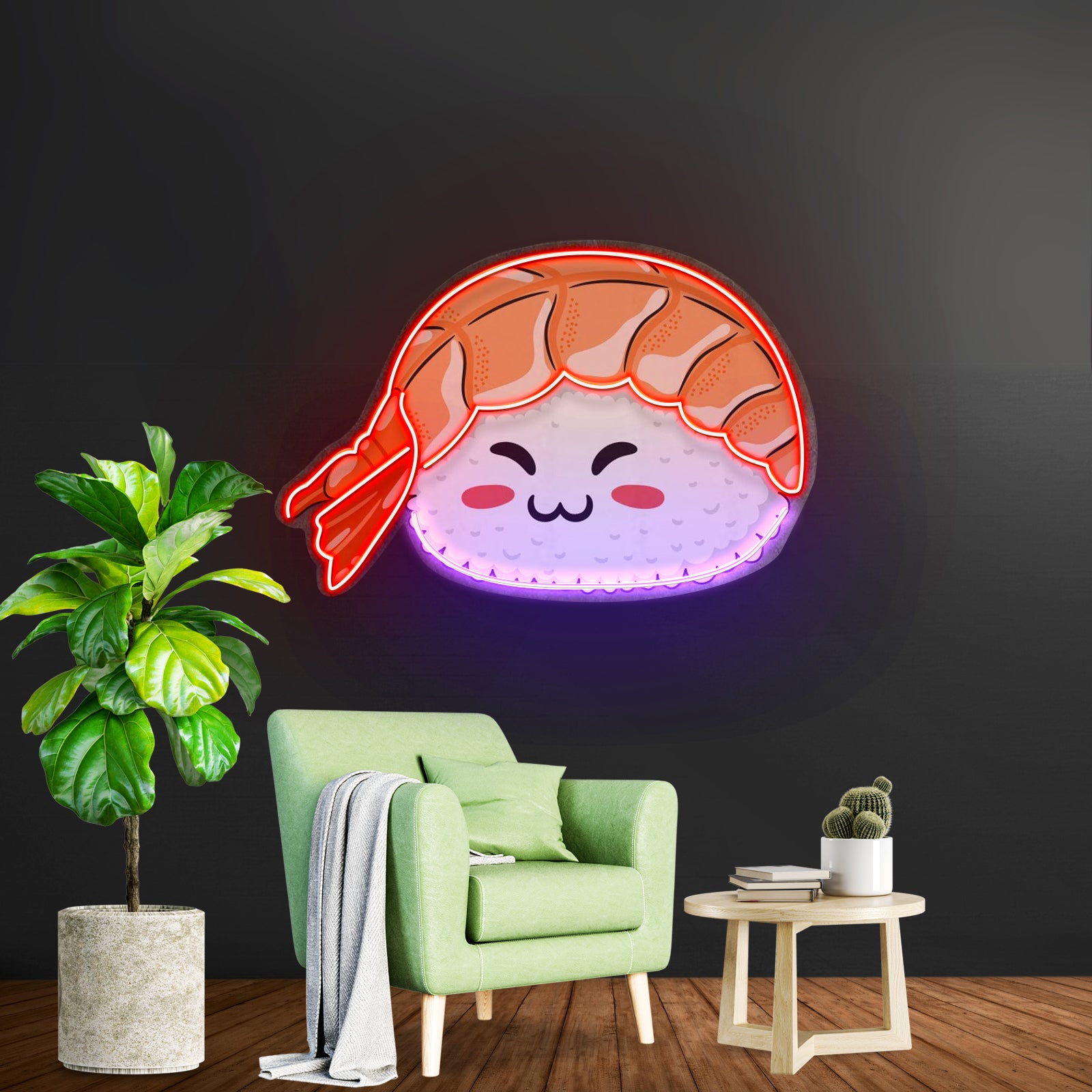 Nigiri Sushi Neon Acrylic Artwork
