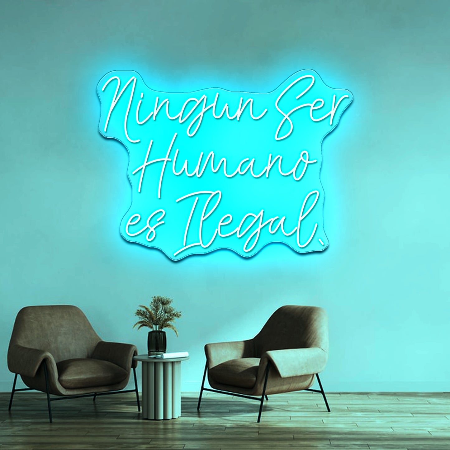 Ningun Ser Humano Es Ilegal Wall Artwork Neon Signs