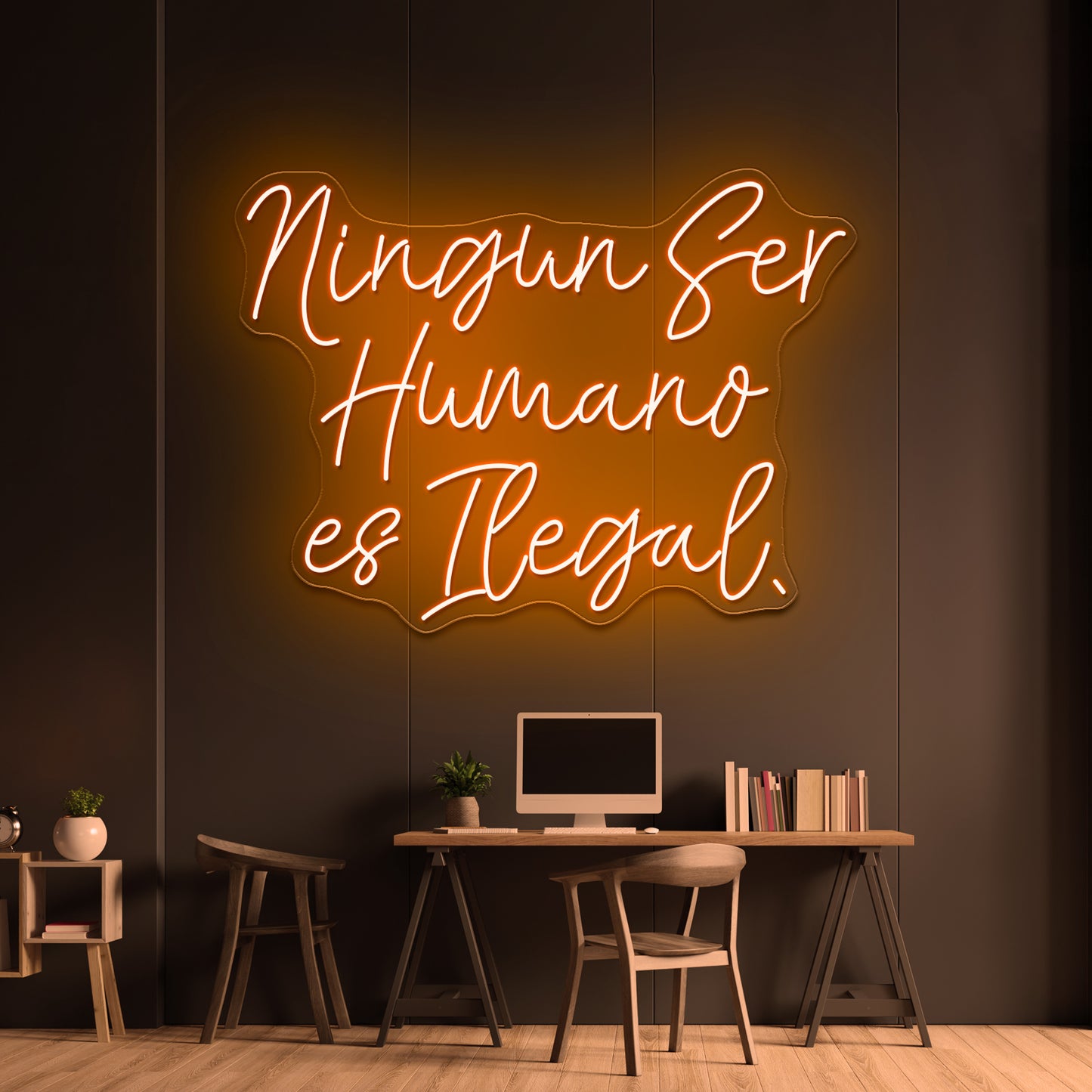 Ningun Ser Humano Es Ilegal Wall Artwork Neon Signs