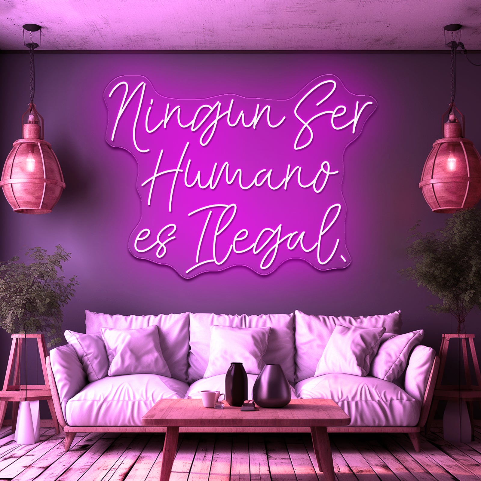 Ningun Ser Humano Es Ilegal Wall Artwork Neon Signs | Shineneon