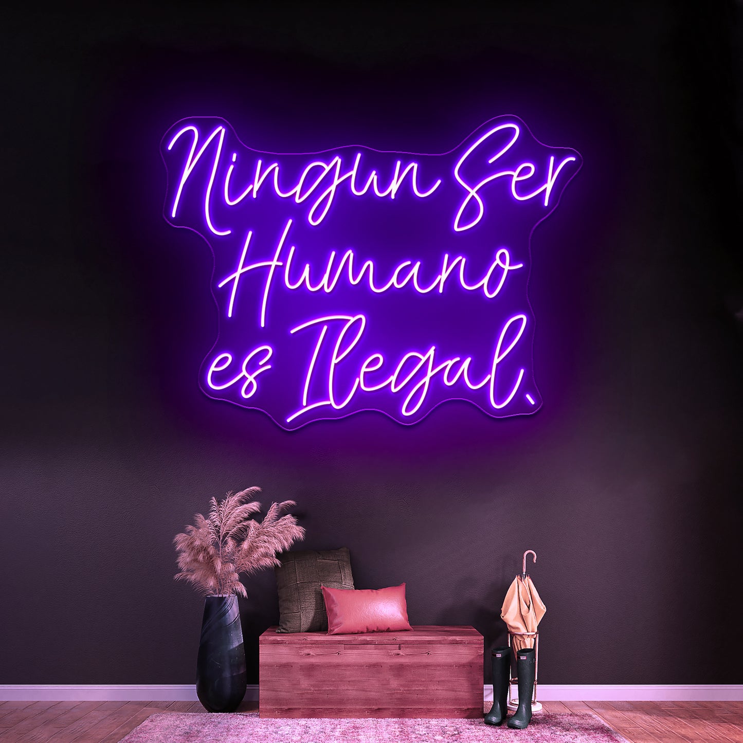 Ningun Ser Humano Es Ilegal Wall Artwork Neon Signs