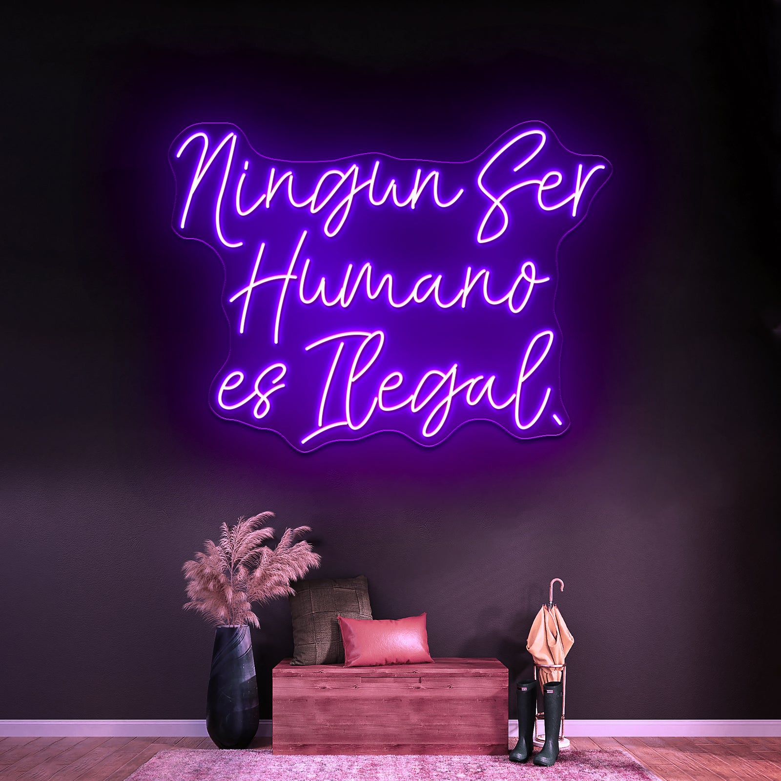 Ningun Ser Humano Es Ilegal Wall Artwork Neon Signs | Shineneon