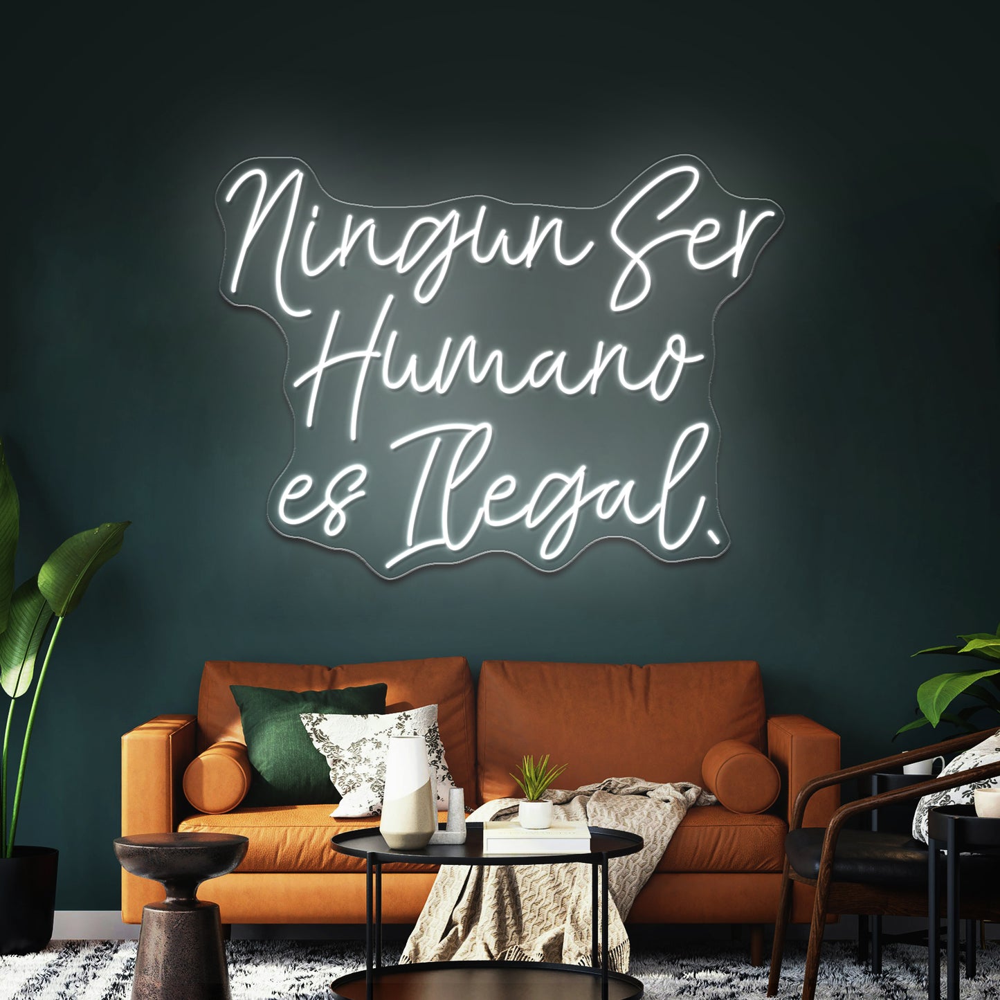 Ningun Ser Humano Es Ilegal Wall Artwork Neon Signs