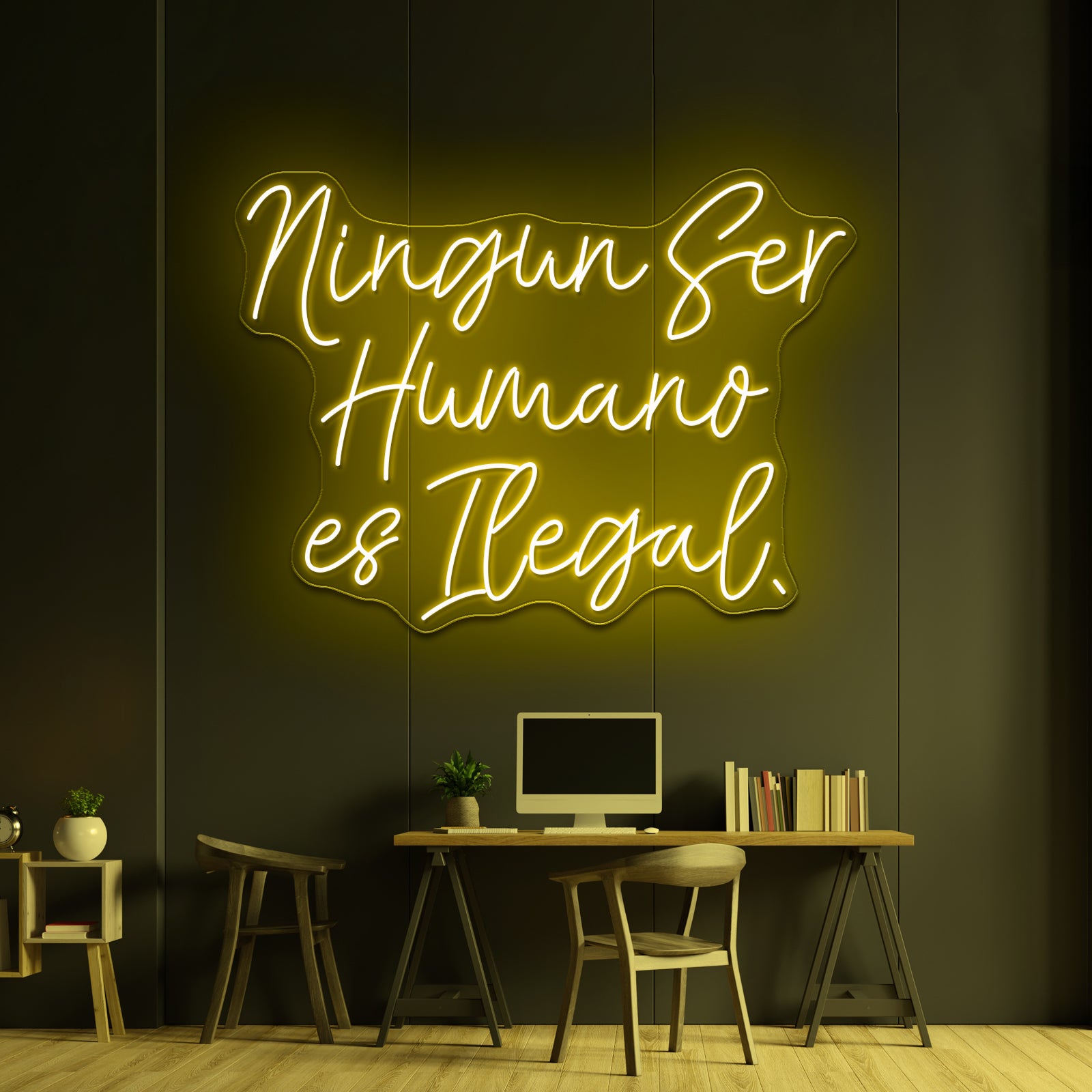 Ningun Ser Humano Es Ilegal Wall Artwork Neon Signs | Shineneon