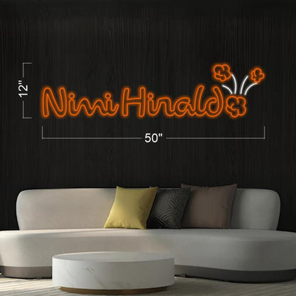 Nini Hiraldo Orange-White Floral Led Neon Sign For Modern Indoor Decor | Shineneon