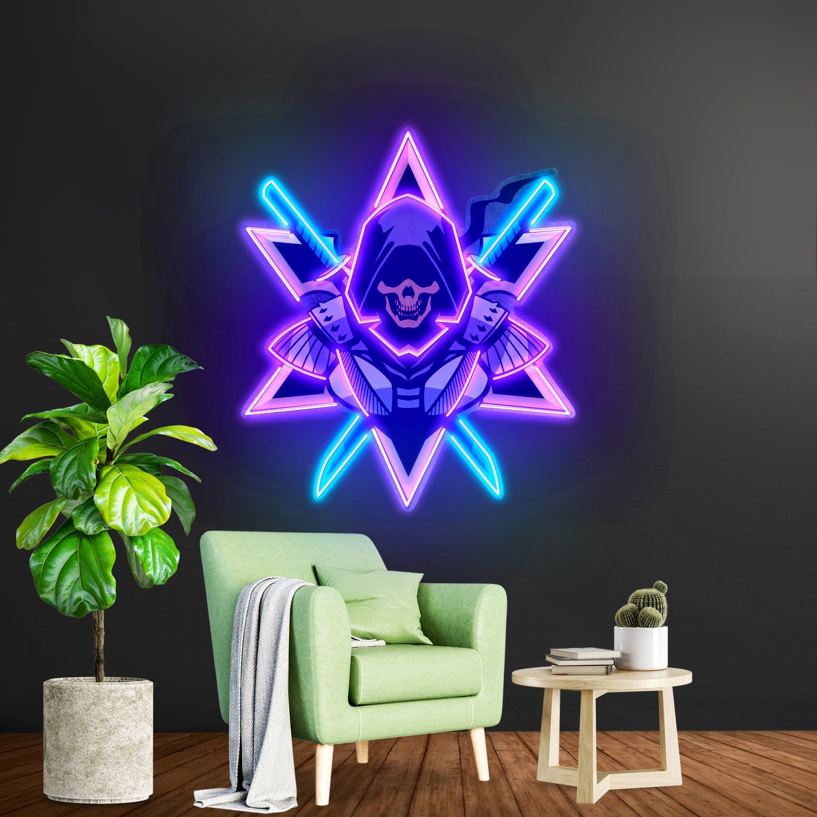 Ninja With Skull Mask Led Neon Sign Light Custom Led Signs - Shineneon
