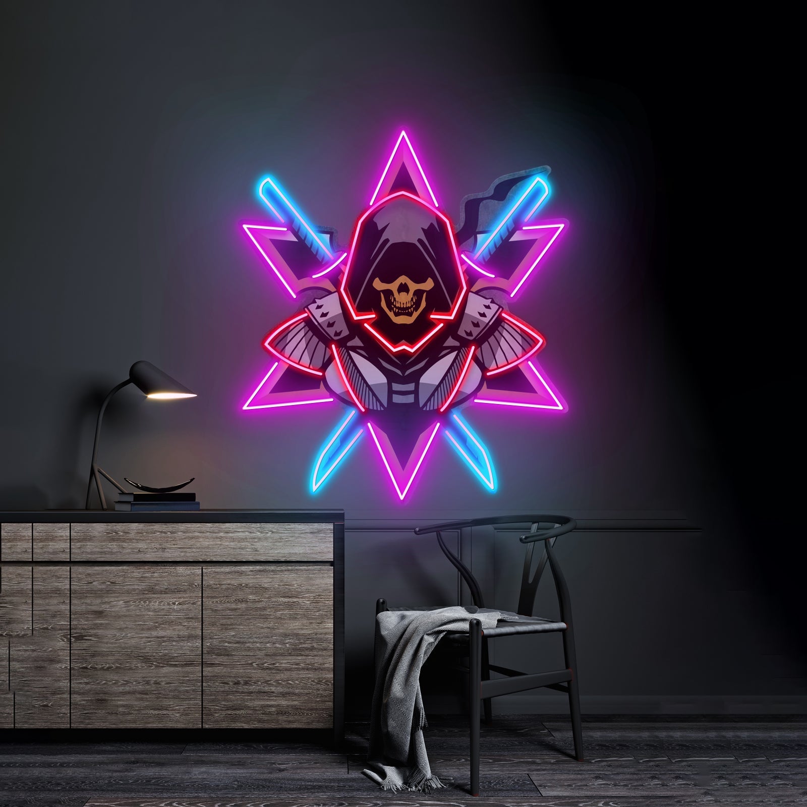 Ninja With Skull Mask Led Neon Sign Light Custom Led Signs - Shineneon