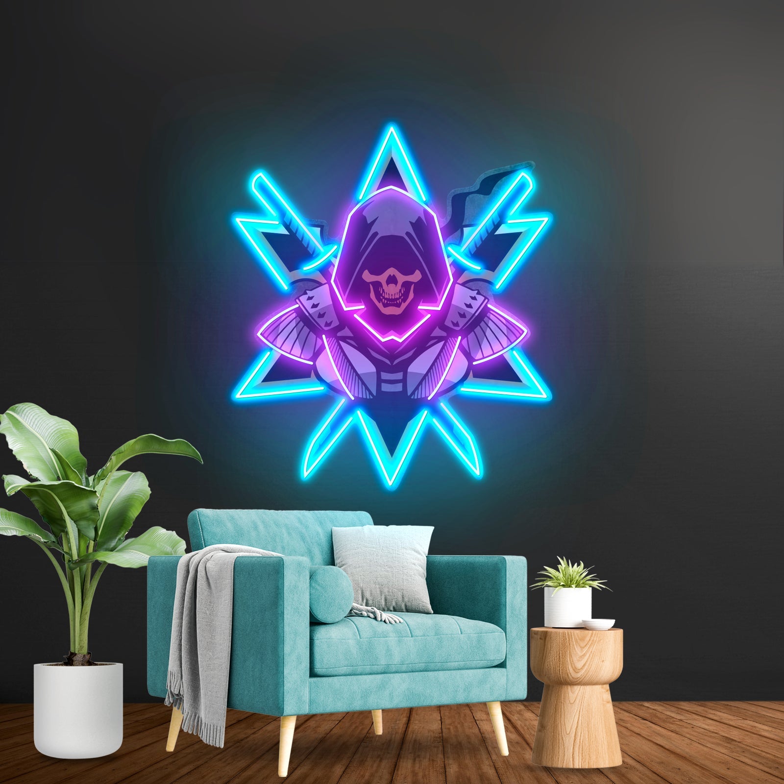 Ninja With Skull Mask Led Neon Sign Light Custom Led Signs - Shineneon