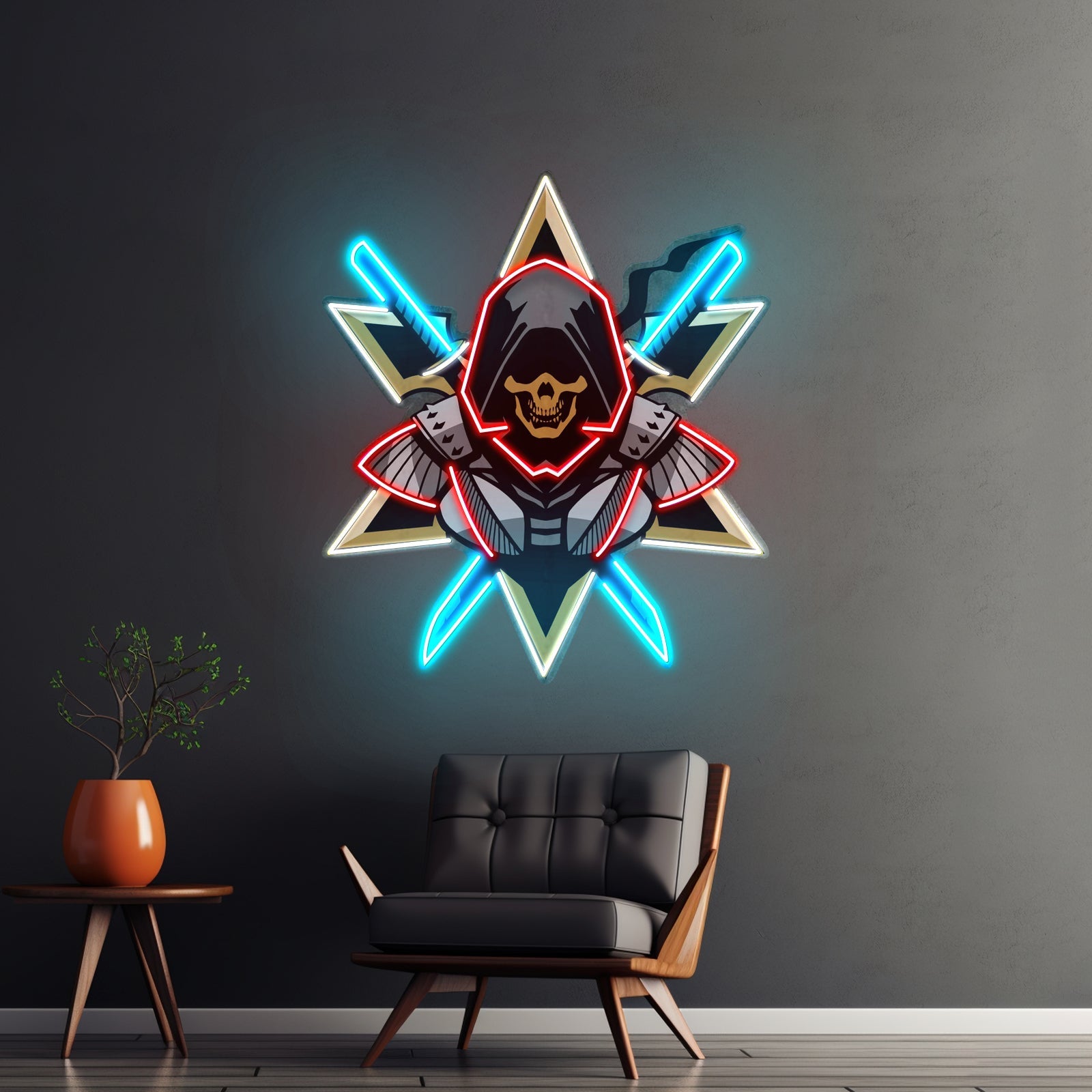 Ninja With Skull Mask Led Neon Sign Light Custom Led Signs - Shineneon