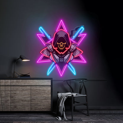 Ninja With Skull Mask Led Neon Sign Light Custom Led Signs