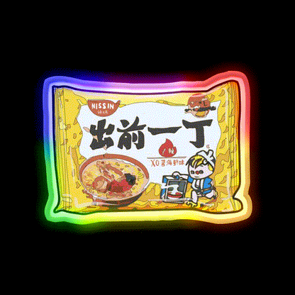 Nissin Seafood Snack Food Led Neon Sign Rgb Color - LED neon sign close-up detail