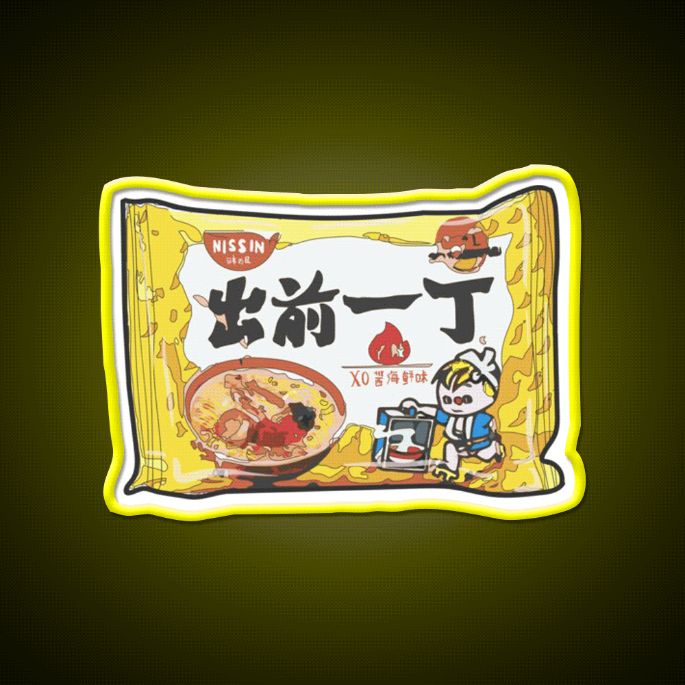 Nissin Seafood Snack Food Led Neon Sign Rgb Color - Custom LED neon sign front view