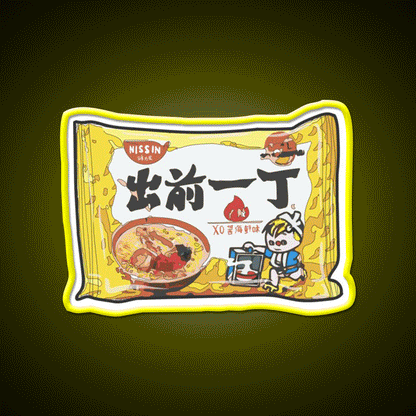 Nissin Seafood Snack Food Led Neon Sign Rgb Color - Custom LED neon sign front view
