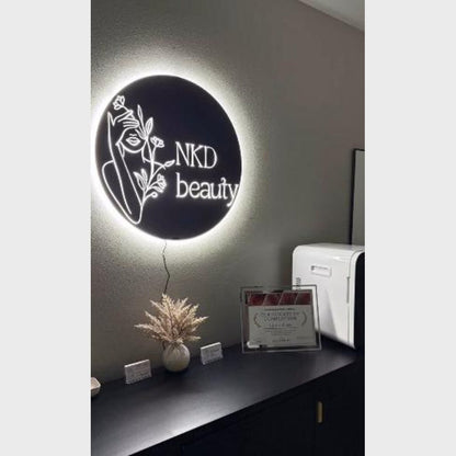 Nkd Beauty Acrylic Business Logo Sign - Shineneon