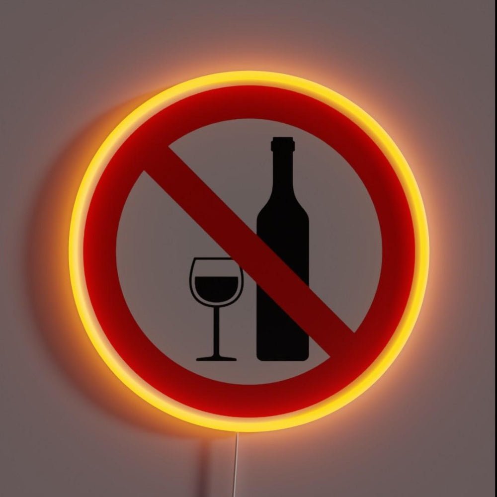 No Alcohol Sign Rgb Led Neon Sign - Shineneon