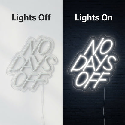 No Bad Days Classic LED Neon Sign - 06 Day Night Comparison