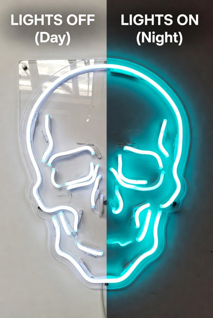 No Bad Days Phrase Wall Light LED Neon Sign - 06 Day Night Comparison